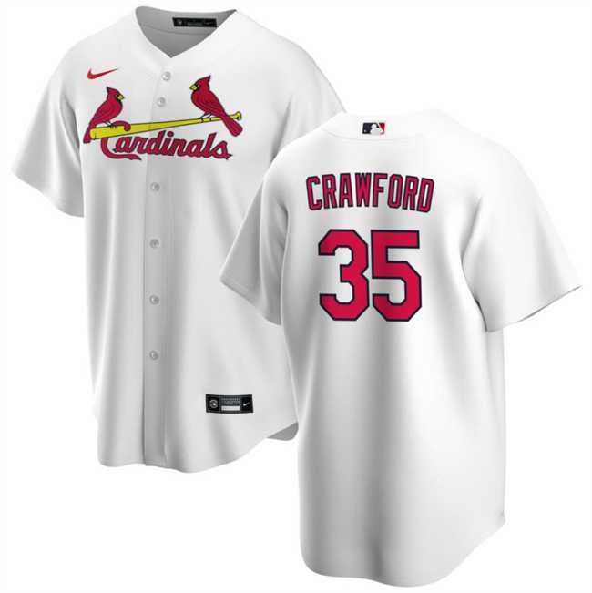 Mens St. Louis Cardinals #35 Brandon Crawford White Cool Base Stitched Baseball Jersey Dzhi